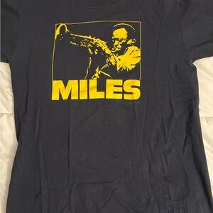 Zion Rootswear Black Tee with Yellow Miles Graphic